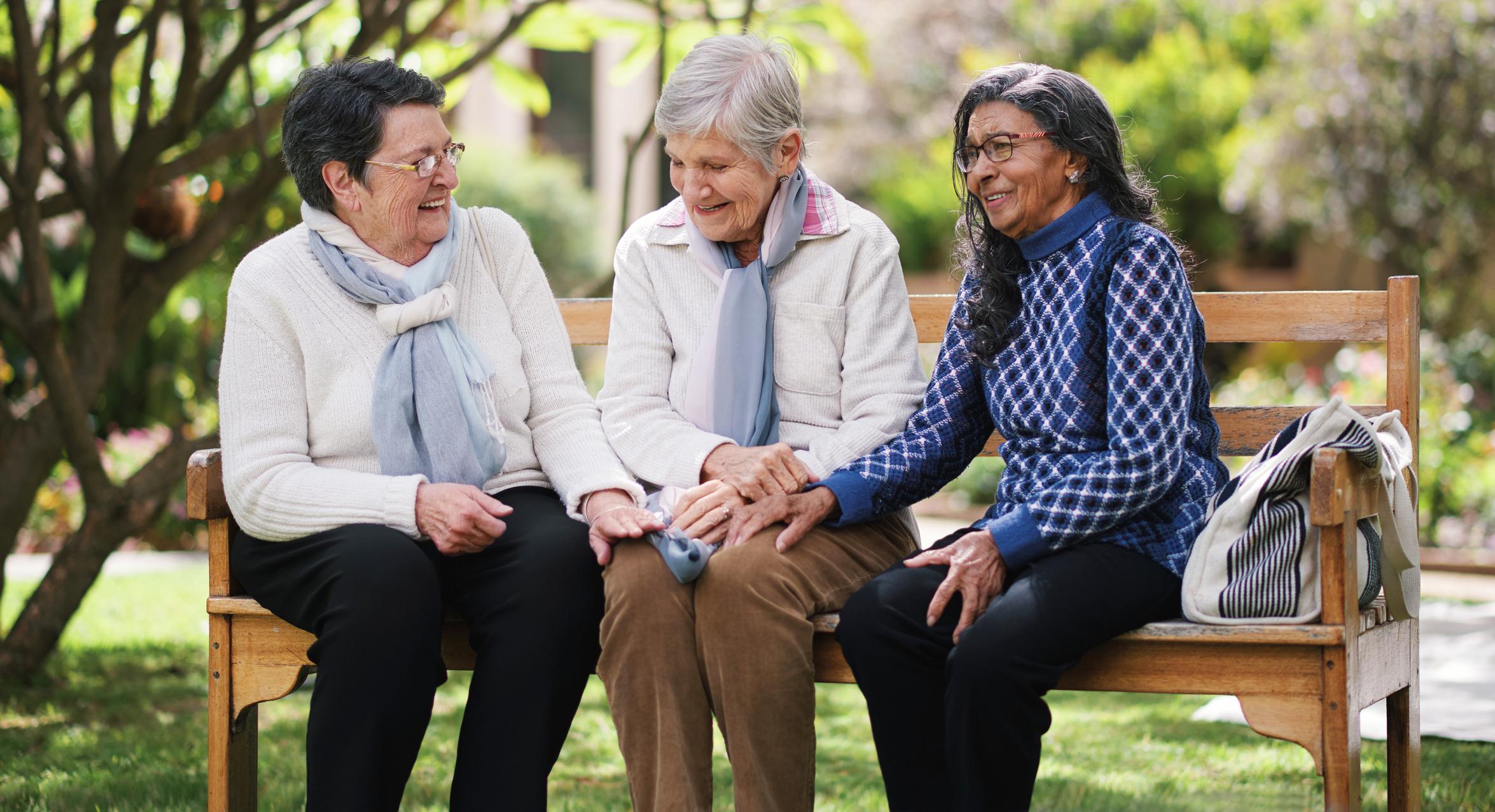 Photo of seniors sitting on the bench