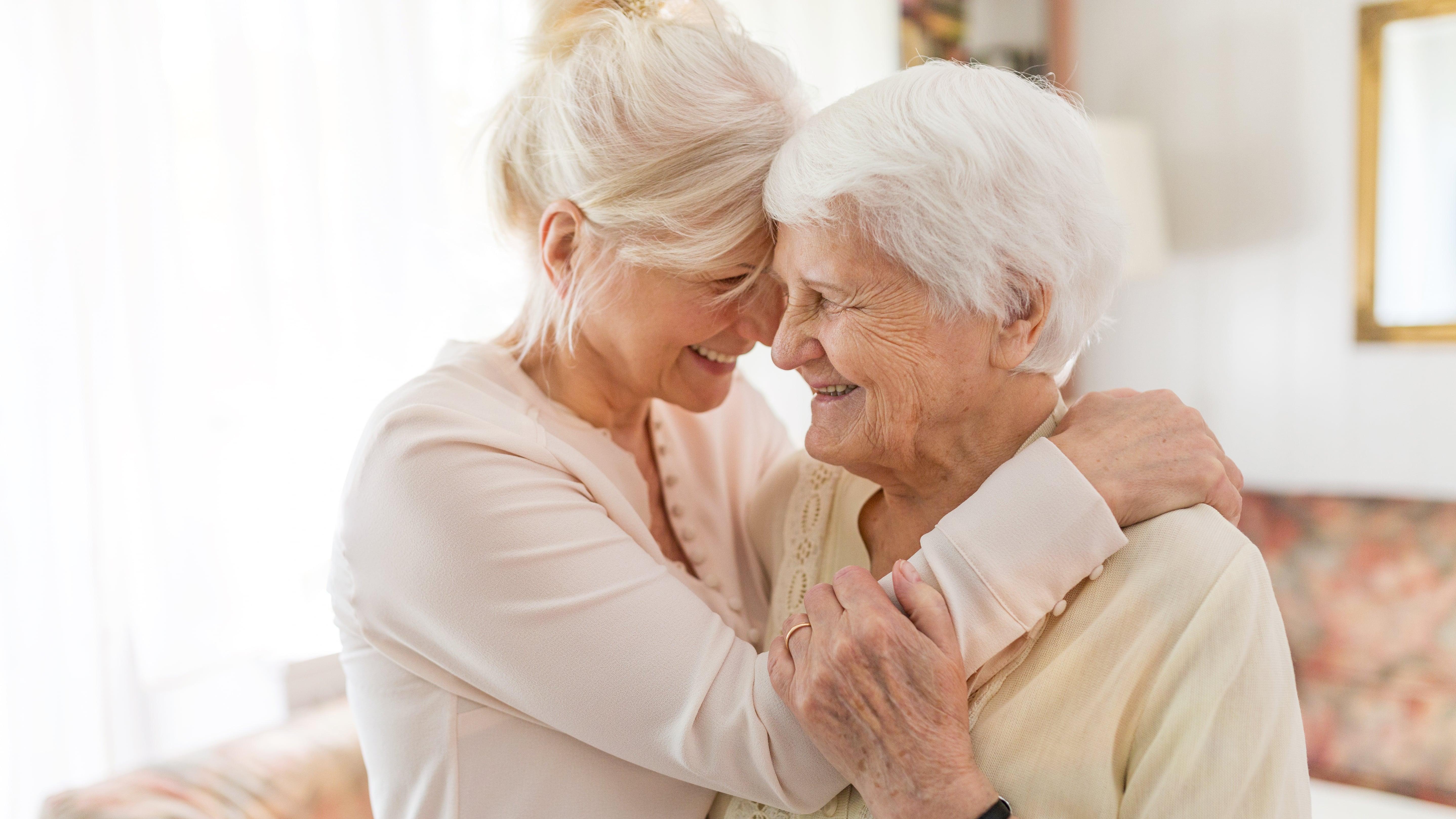 two women embracing in a hug