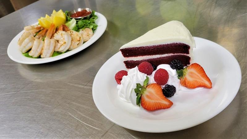 cake with sushi in the background