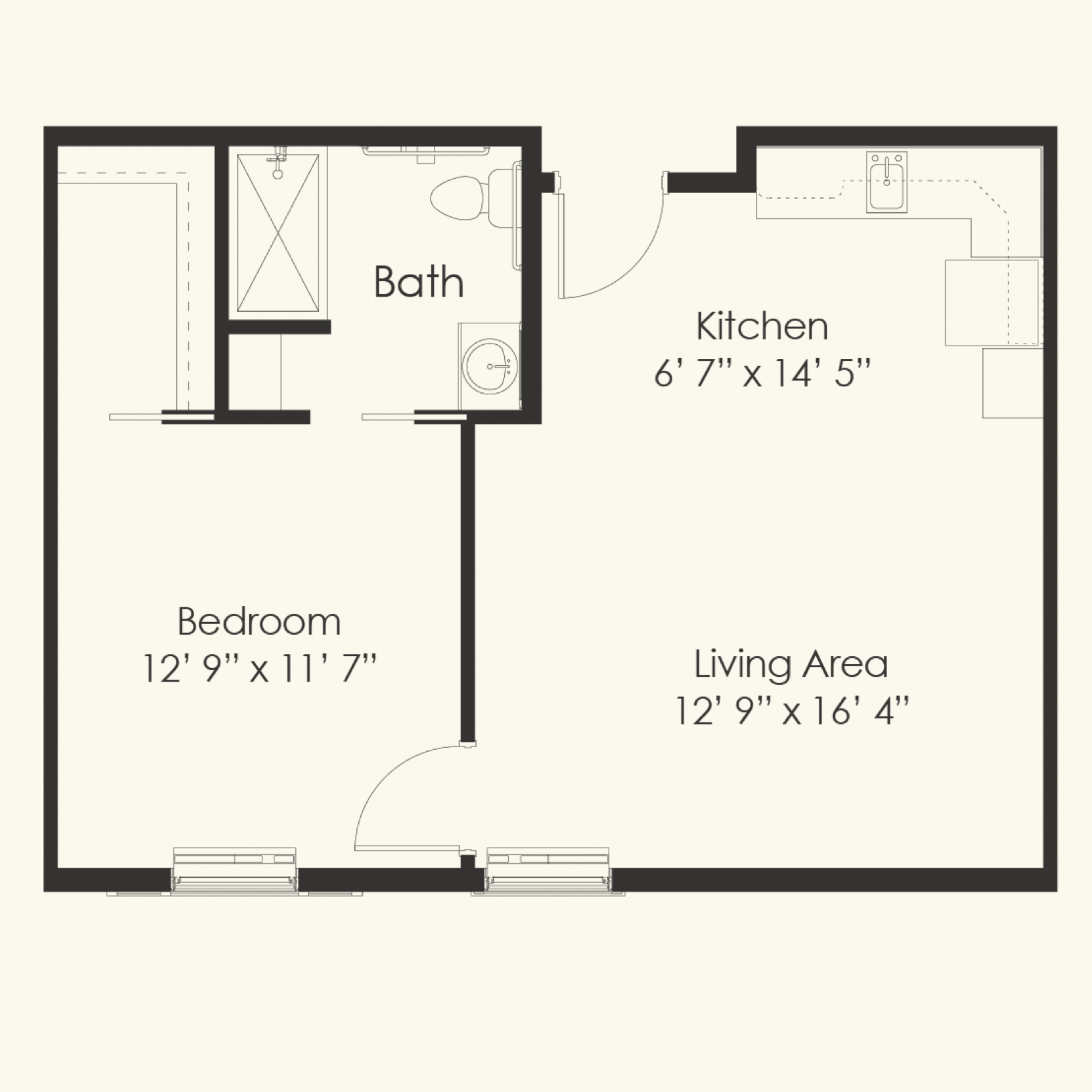 one bed layout