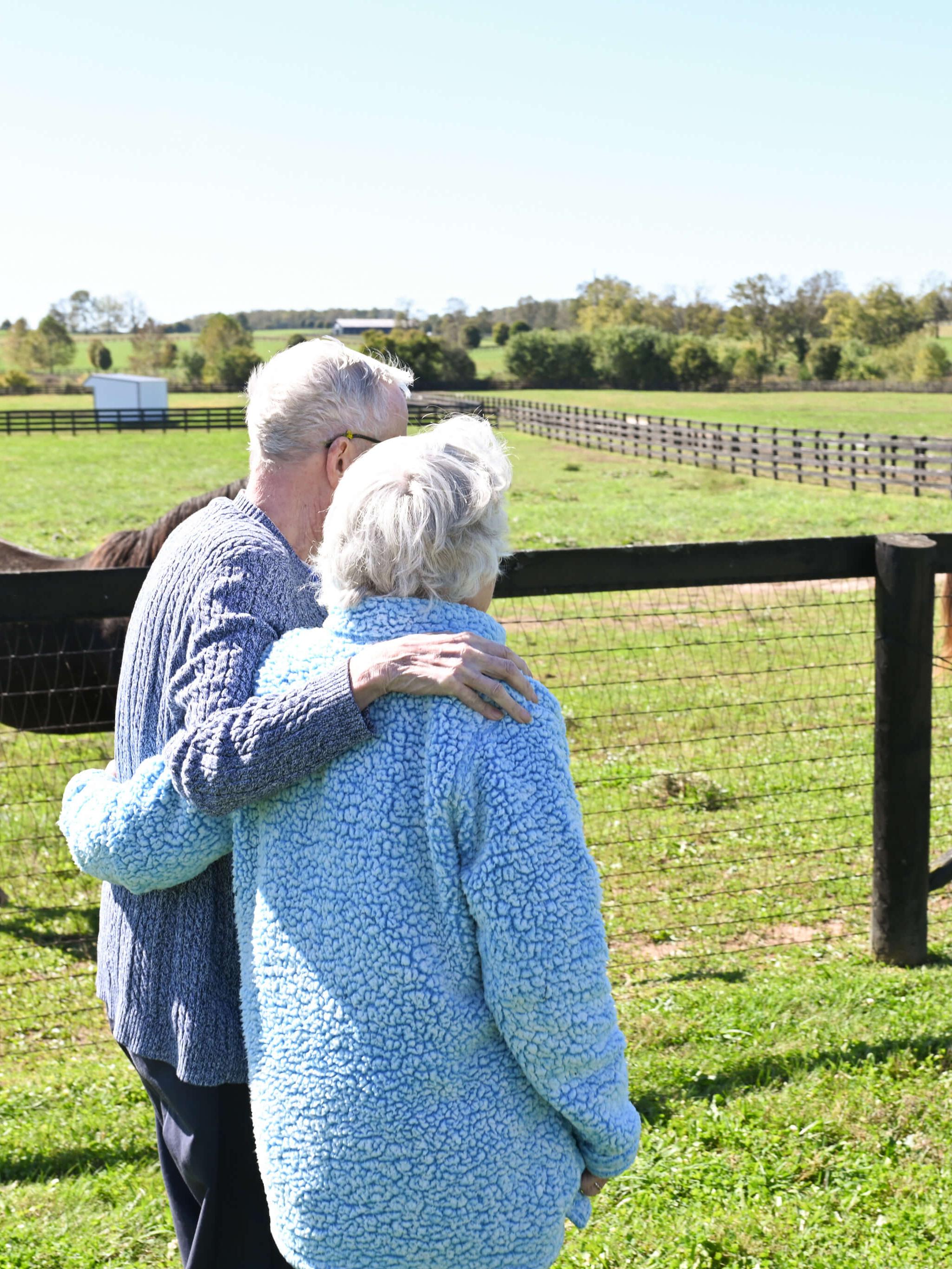 man and women embracing